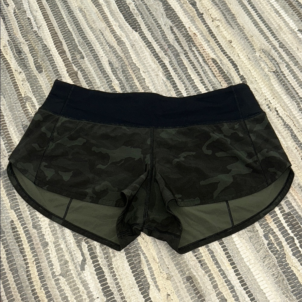 lululemon athletica Green and Black Performance Shorts